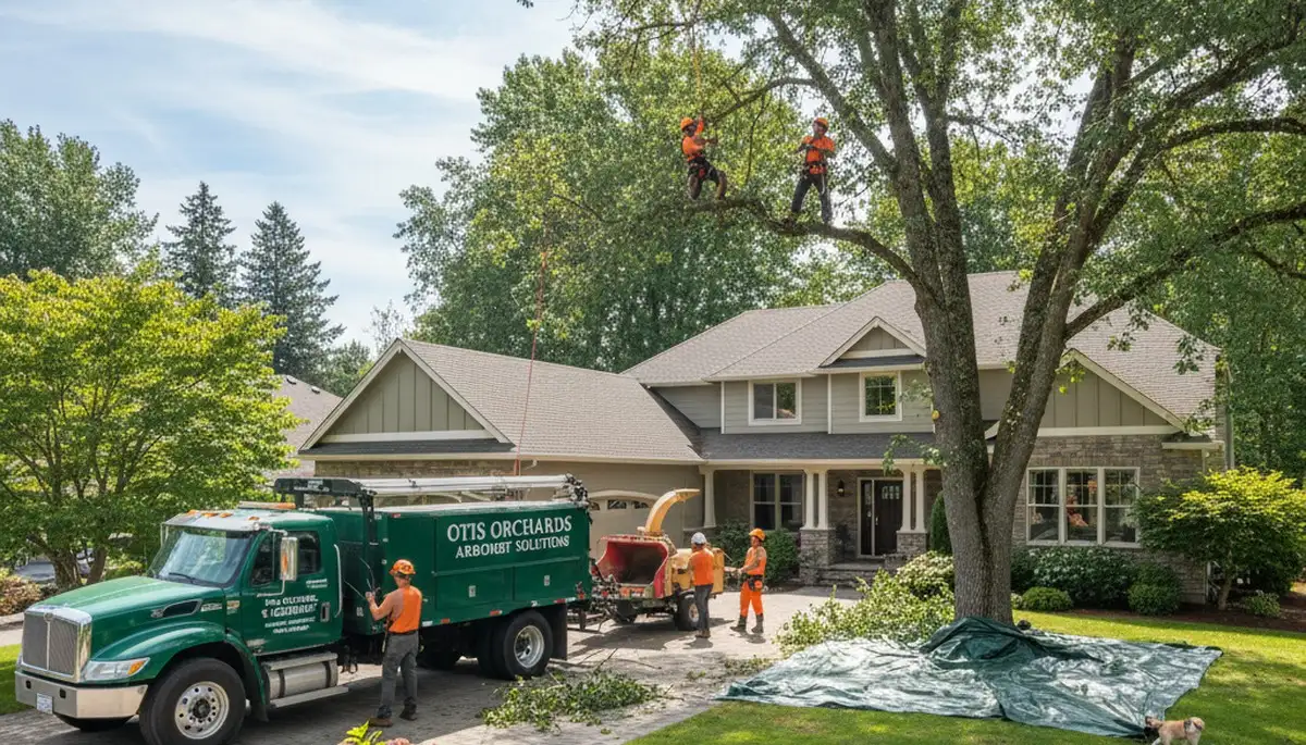 Residential tree removal and trimming service in Otis Orchards, Spokane WA enhancing home safety