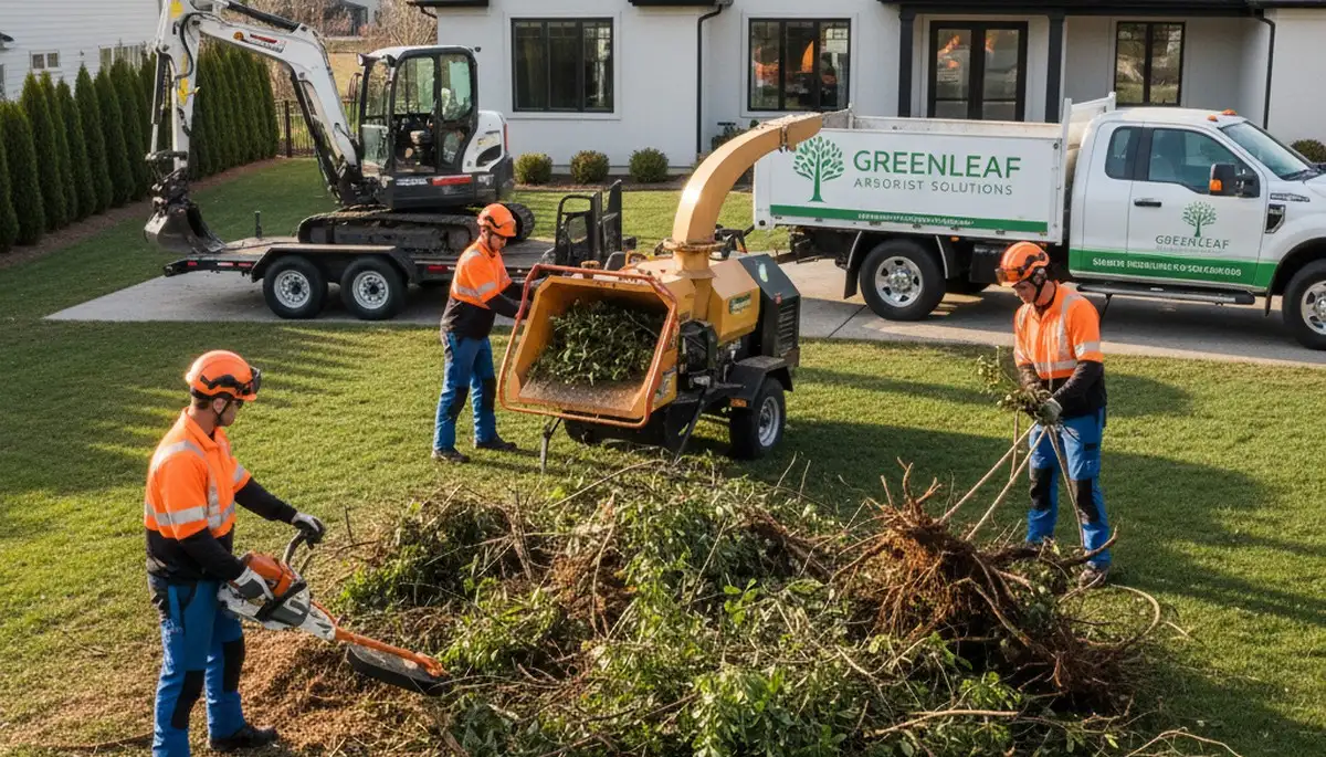 Professional shrub removal service team clearing overgrown bushes in Spokane, WA
