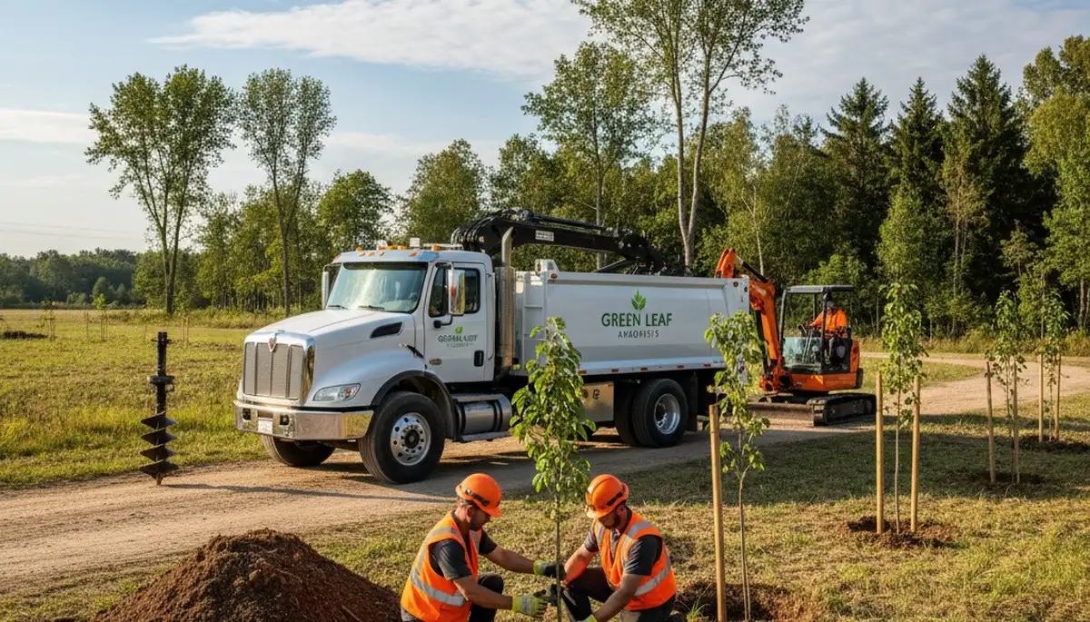 Arborists planting new trees in Spokane, WA for professional tree service and landscaping