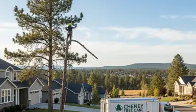 Professional tree removal service in Spokane, WA by certified arborists safely clearing hazardous trees